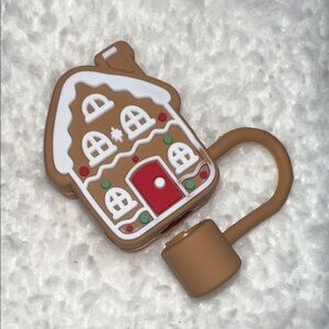 Gingerbread House Straw Charm